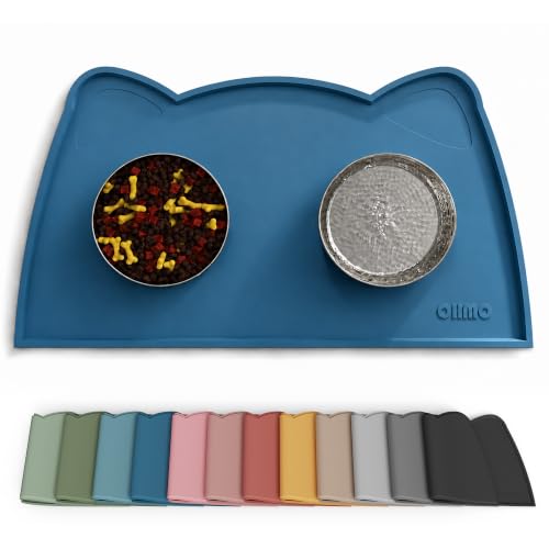 Cat Food Mat Silicone Pet Feeding Mat (18"L x 10"W / Teal)
