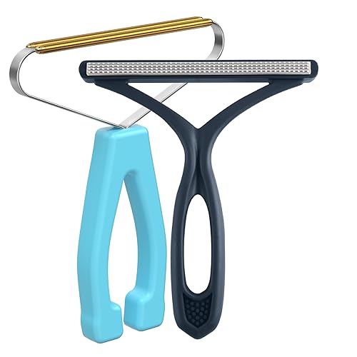 Pet Hair Remover Carpet Rake (Blue and Dark Blue)