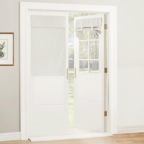 Natural Linen Textured French Door Window Curtains 100% Blackout (Linen / 34"W x 40"L (Pack of 1))