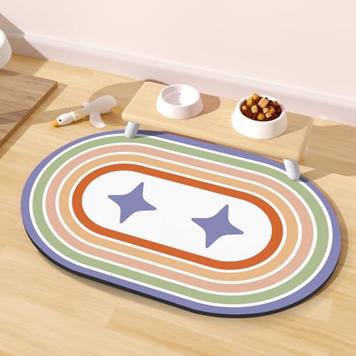 Cat Food Mat Small (20''x12'' / Purple Star)