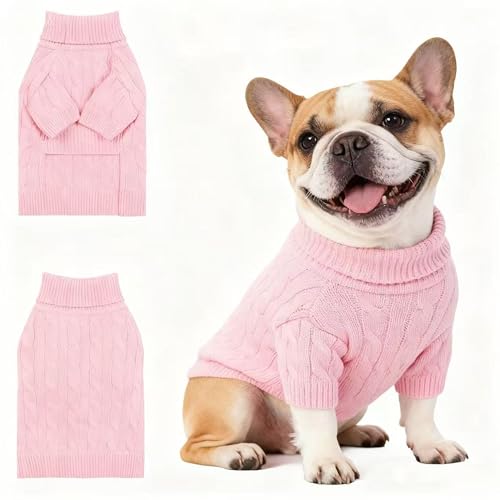 Small Medium Dog Sweater (Pink / Large)