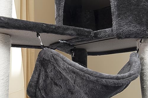 Cat Tree with Cat Condo and Big Hammock (39.4'' Dark grey)