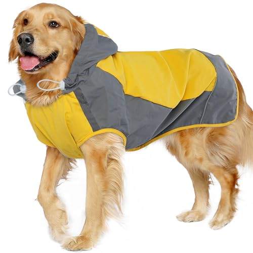 Hooded Dog Raincoat (2X-Large / Yellow)