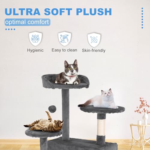 54" Cat Tree Tower (Light Gray)
