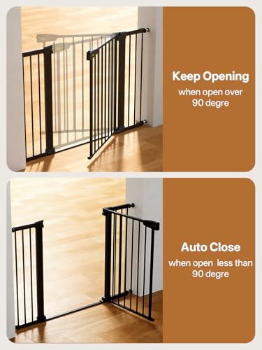Baby Gate for Indoor Stairs & Doorways (Black / 27.9-42.1")