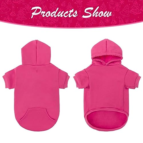 Dog Hoodie for Large Medium Small Dogs (Deep Pink / Small/Medium)