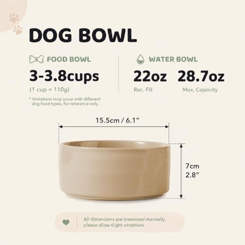 Ceramic Dog Bowls (Greige)