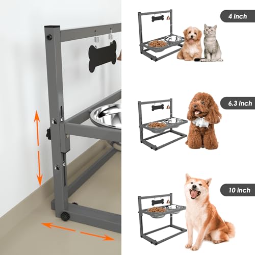 Elevated Dog Bowls (Grey - Elevated Bowl Stand / Medium & Small Dogs)