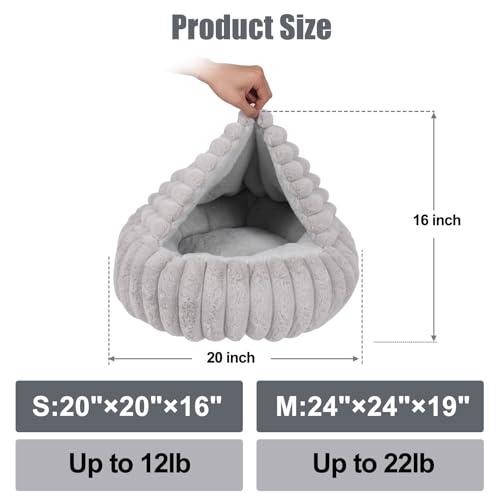 Cat Beds for Indoor Cats (20 x 20 inches / Light Gray)