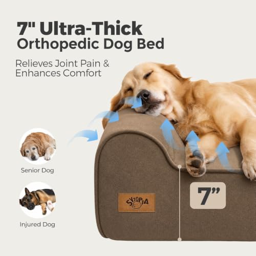 Orthopedic Dog Beds for Large Dogs (X-large / Brown)
