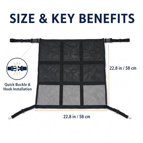 Dog Car Barrier with Zipper Storage Organizer (Small 23"*23")