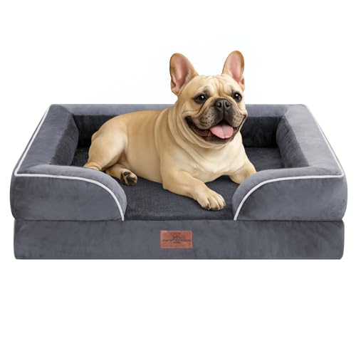 Waterproof Orthopedic Dog Bed for Medium Size Dog (30.0"L x 20.0"W x 7.0"Th / Dark Grey)
