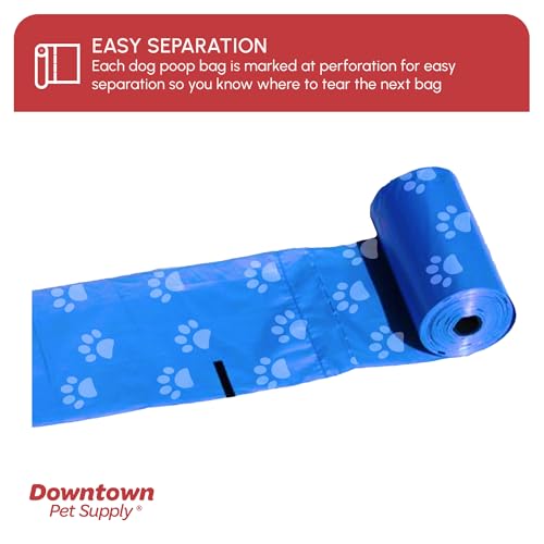 Poop Bags for Dogs with Dispenser (1000 Count (Pack of 1) / Rainbow with Paw Prints)