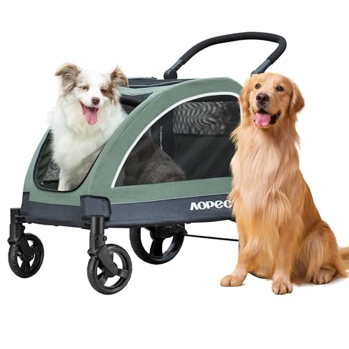 Dog Stroller for Large & Medium Dogs (Green)