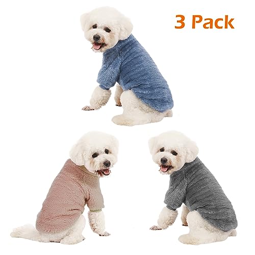 3 Pack Dog Sweaters (Small / Blue+Lt Coffee+Dark Grey)