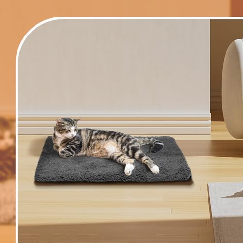 Self Heating Pet Pad (45.3"L x 27.5"W x 1.0"Th / Dark grey&amp;Black)
