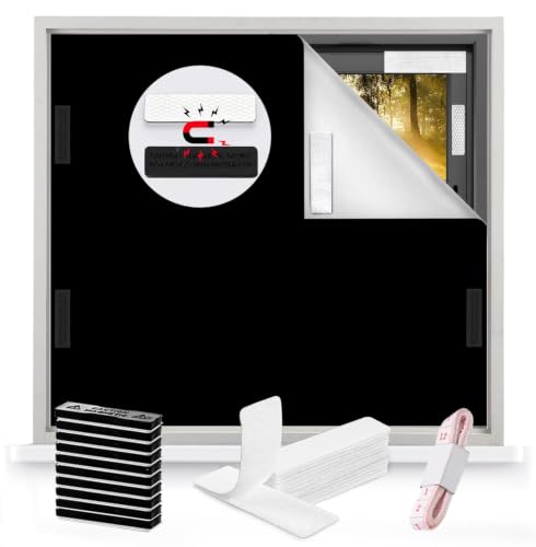 100% Blackout Shade for Bedroom 59"x47" (Black / 59"W x 47"H)