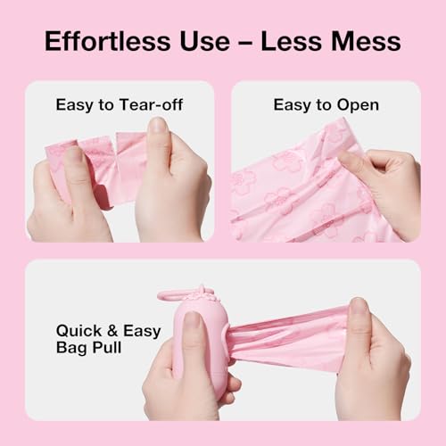 Dog Poop Bag Dispenser with 105 Cherry Blossom Scented Bags (Cherry Blossom / 1 Count (Pack of 105))