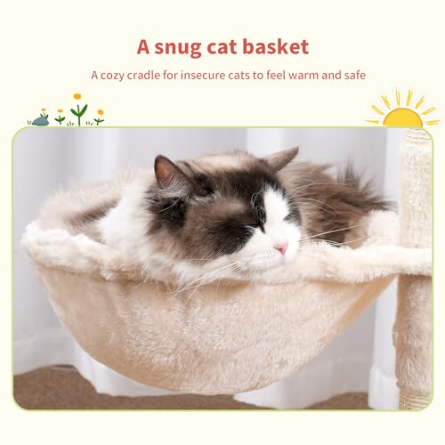 Cat Tree Tower with Removable Toys (41.3 Inches / Beige)