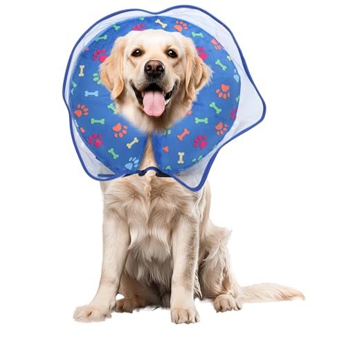 Soft Inflatable Collar to Stop Licking (Blue / L)