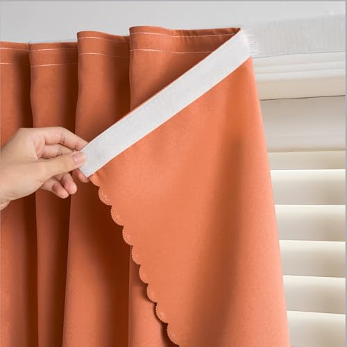 Self Sdhesive Curtains for Windows (59"W x 59"L (Pack of 1) / Orange)