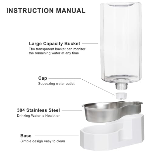 9L Large Dog Water Dispenser (White / 9L With Filter)