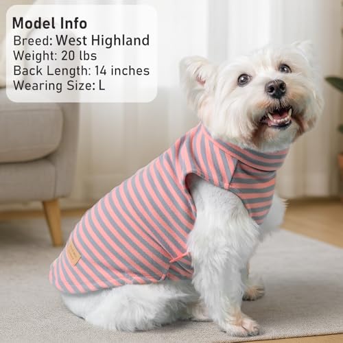 2Pack Dog Sweater for Small Dogs Soft Pet Coats Fleece Sweatshirt (Large (12-18lbs) / 3# Stripe+Grey)