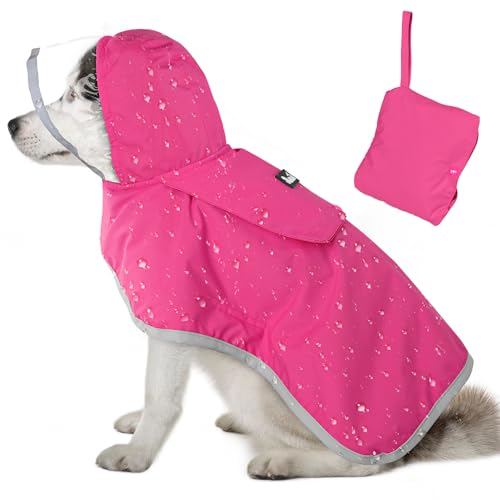 Dog Raincoat Waterproof Rain Jacket (Fuchsia / Small)
