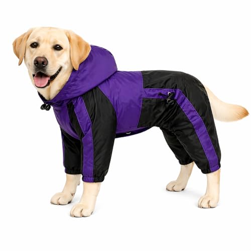 Alaska Dog Hooded Raincoat (L-XL+ (Large Dog ~100lbs) / Purple)