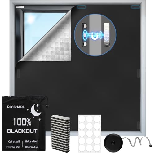 100% Magnetic Black Out Window Cover 157" x 58" Blackout Blinds No Drill (157" X 58")