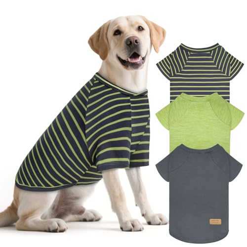 3Pack Dog Sweater with Sleeves Fleece Shirt for Large Dogs (3XL (75-100lbs) / 09# Green)