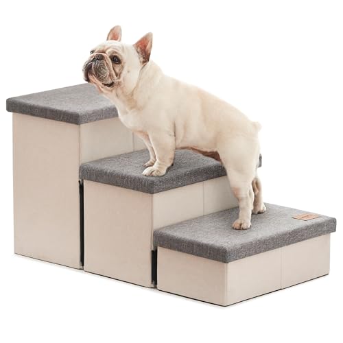 Dog Stairs for High Bed (Light Grey / 29.5" X 17" X 17.7" H)