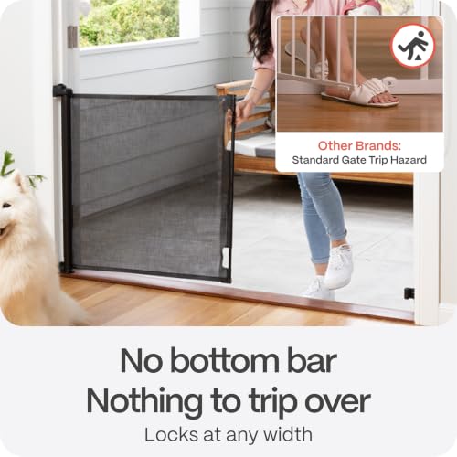 Retractable Baby Gate (Black / 33" Tall x 71" Wide)