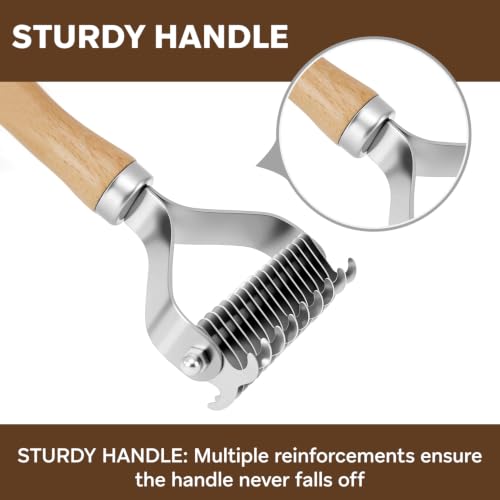 Undercoat Rake for Dogs (2 Sides Dematting Comb)