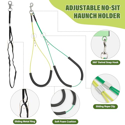 Dog Grooming Arm with Pet Grooming Hammock (Green)