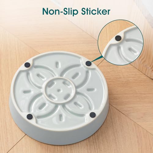 Ceramic Slow Feeder Dog Bowls (S-0.6 Cups / Grayish Cyan)