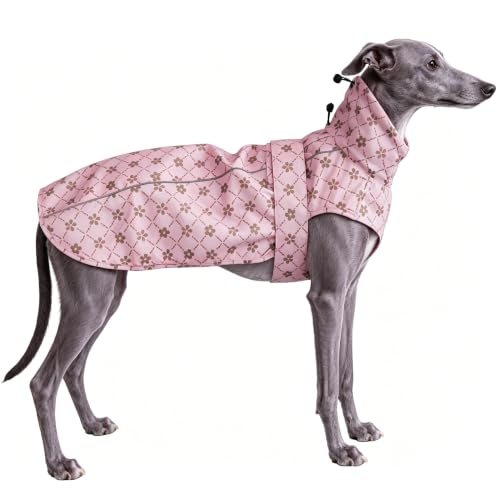 Adjustable Waterproof Dog Raincoat for Dogs (Gold Cheery Blossoms Pink / Small(9-13lb))