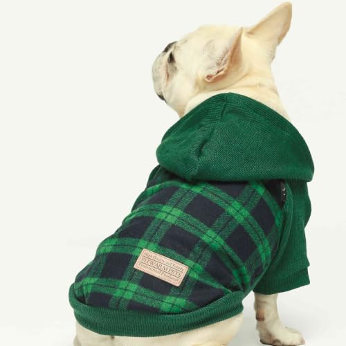 Tartan Plaid Dog Hoodie (Medium / Green)
