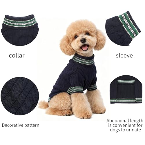 Small Medium Dog Sweater (Striped Blue / Small)