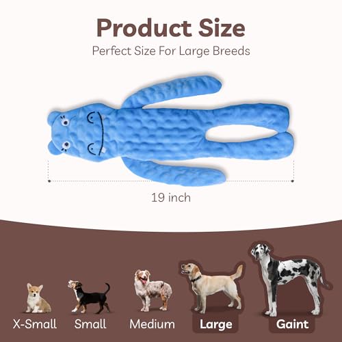 No Stuffing Dog Toys 5 Pack (For Medium and Large Breed / 1 Pack - Hippo)