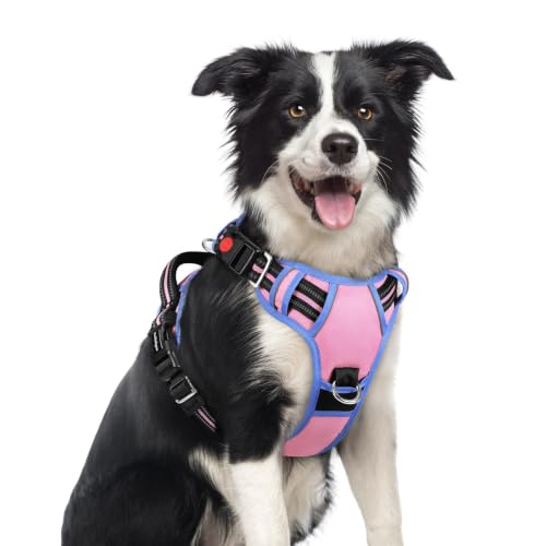 Dog Harness Medium Sized (Light Pink & Blue / Medium)