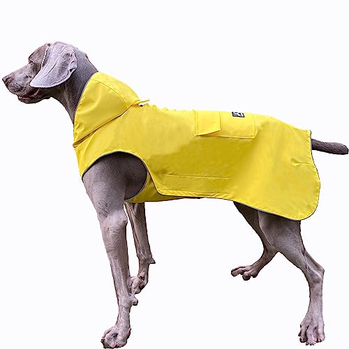 Dog Raincoat Waterproof Reflective Jacket (3X-Large / Yellow)