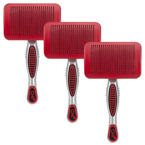 for Dogs Self (Red - Pivoting Slicker Brush / 1 Count (Pack of 3))