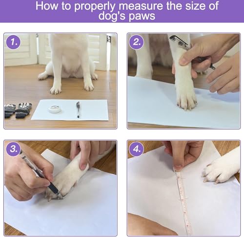 6PCS Anti Slip Dog Socks to Prevent Licking Paws (Large (6 Count) / Purple)