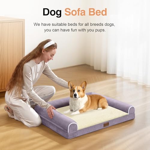 Orthopedic Dog Bed for Small Dogs (Purple / 24.0"L x 16.0"W x 5.5"Th)