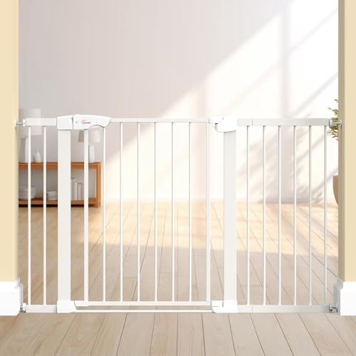 Baby Gate for Indoor Stairs & Doorways (White / 27.9-46.8")