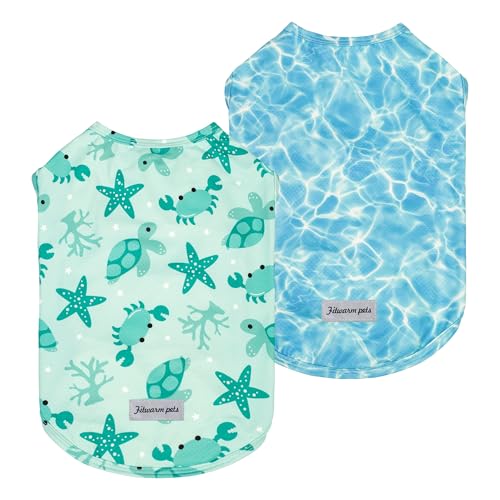 2 Pack Marine UPF 50+ UV Sun Protection Dog Shirt (Small / Marine)