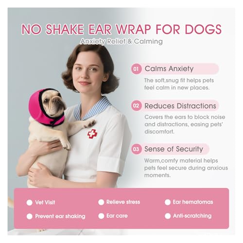 Dog Calming Hoodie (RoseRed / Medium(Head Circle:14"-19",Weight:39-66 lb))