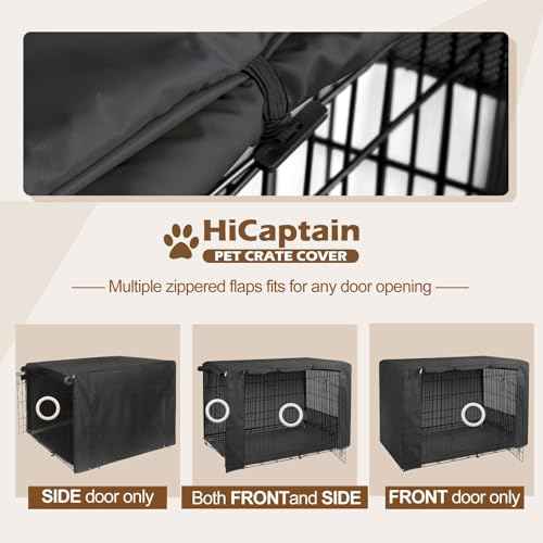 24 Inch Dog Crate Cover with Mesh (24.0"L x 18.0"W x 20.0"H / Black)