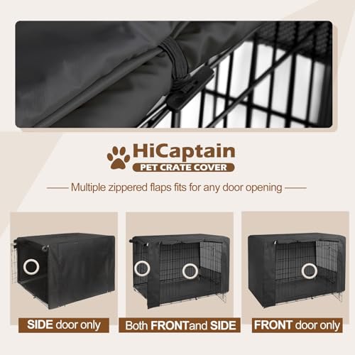 30 Inch Dog Crate Cover with Mesh (30.0"L x 19.0"W x 21.0"H / Black)